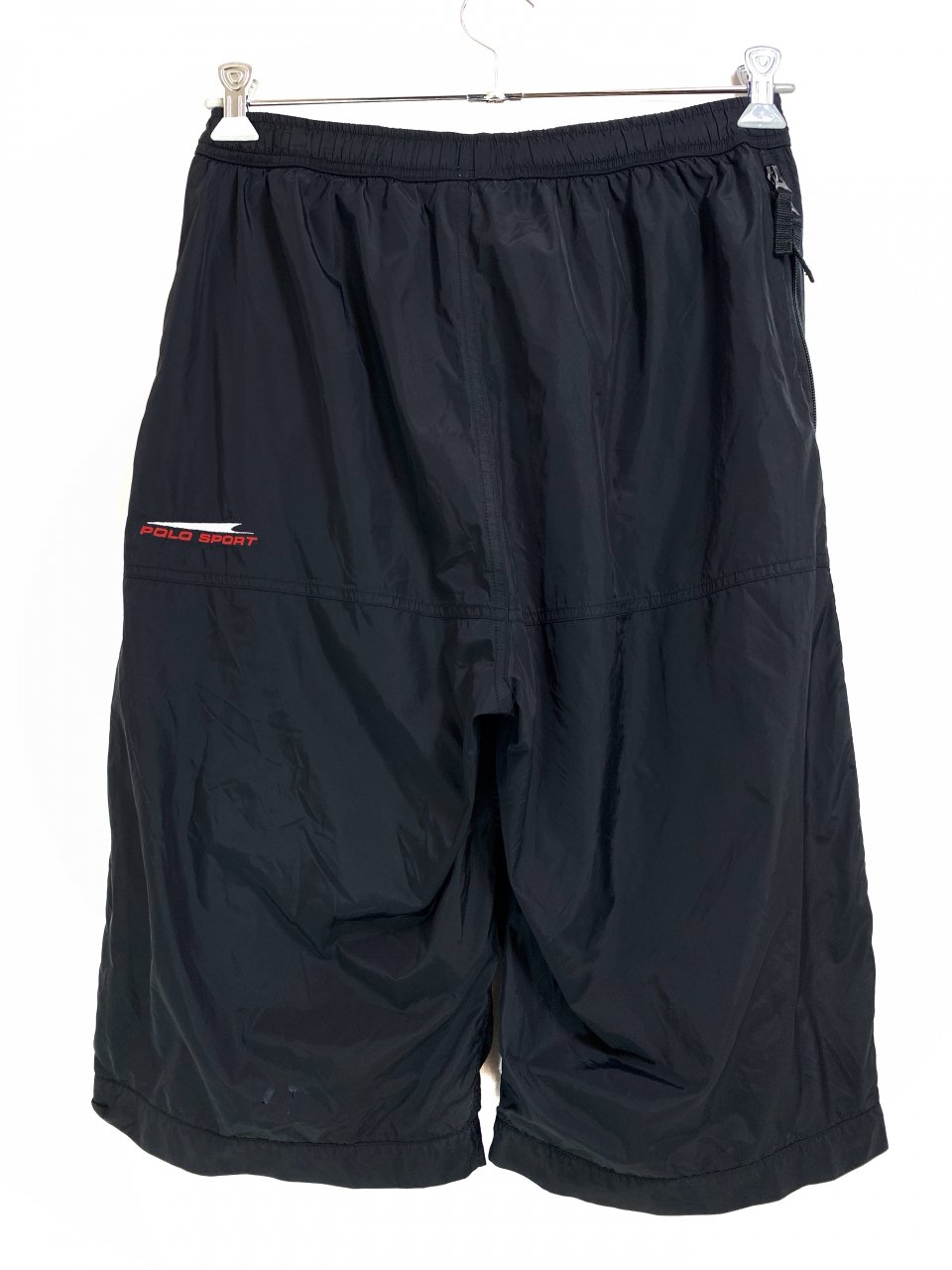 90s~00s POLO SPORT Side Zip Nylon Shorts 黒 L ポロスポーツ