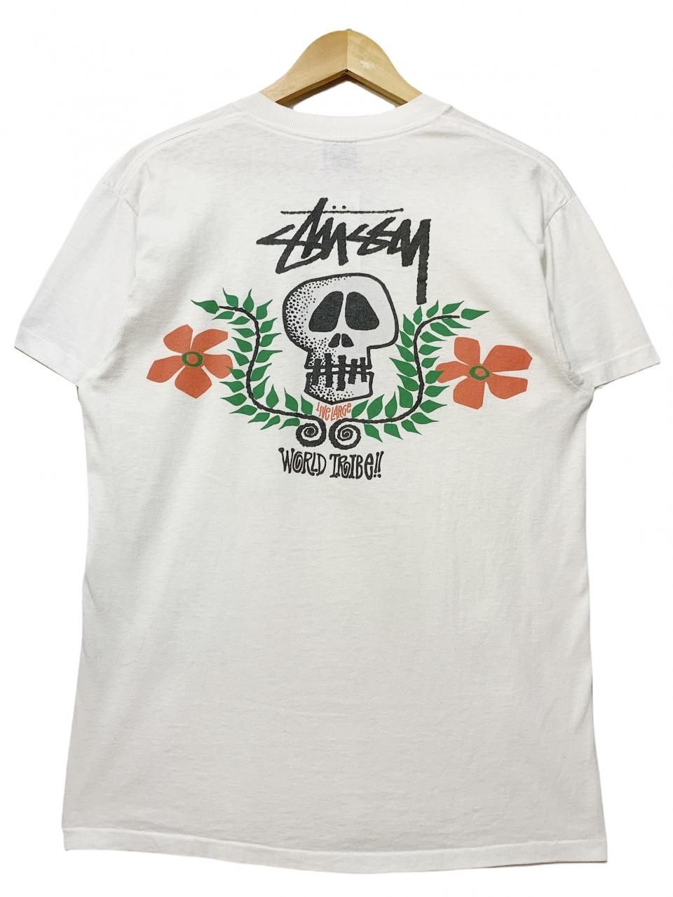 Usa製 80s Old Stussy Skull Flower S S Tee 白 M 黒タグ 初期 オールドステューシー 半袖 Tシャツ スカルフラワー プリント オールドスケート ホワイト Newjoke Online Store