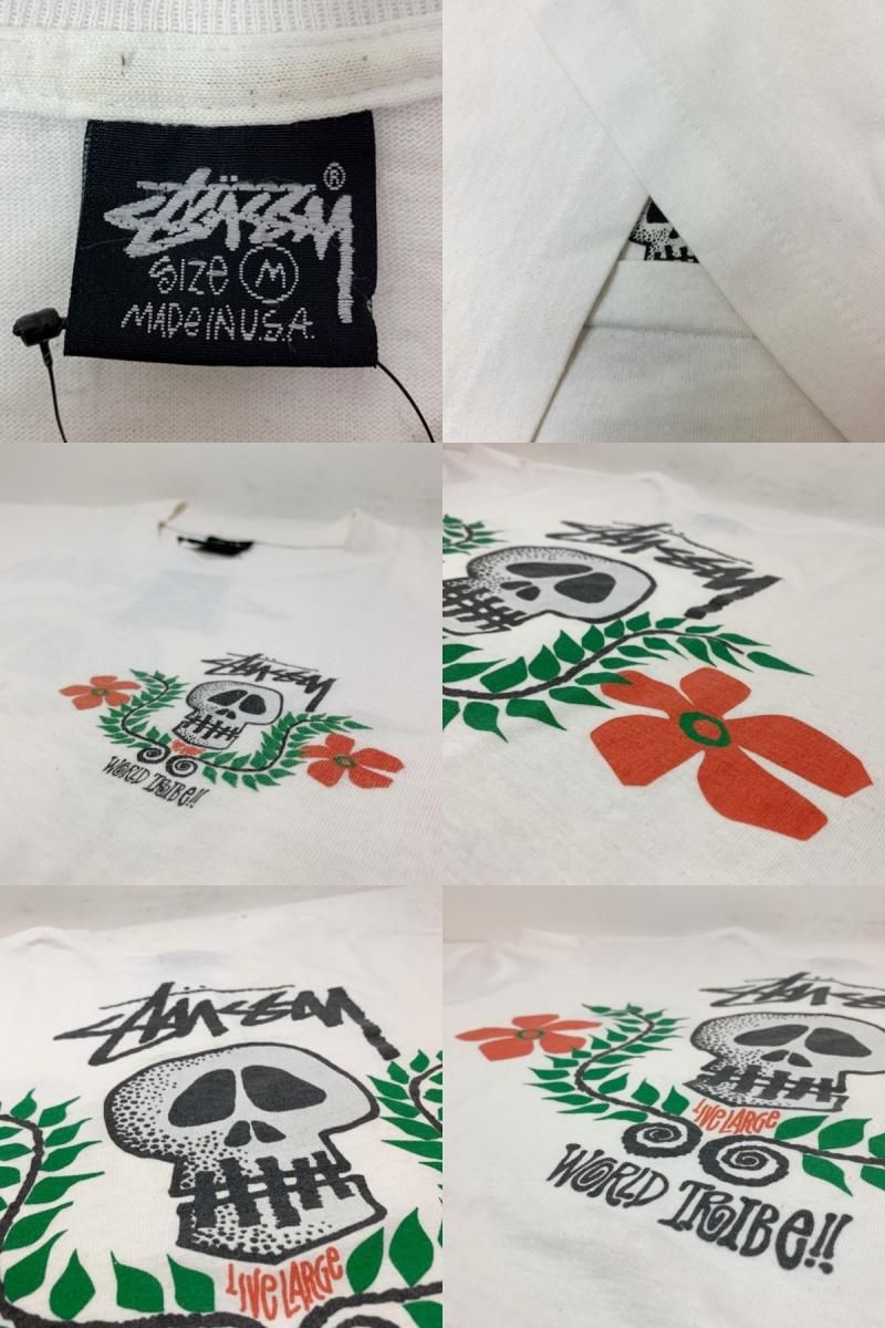 STUSSY ステューシー フラワースカル半袖Tシャツ Sサイズ