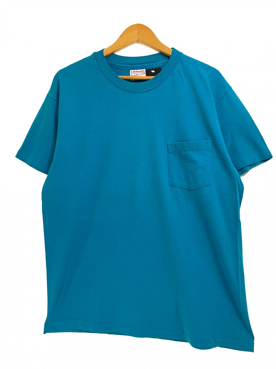 USA製  90's ヘインズ  ポケット Tシャツ ターコイズ