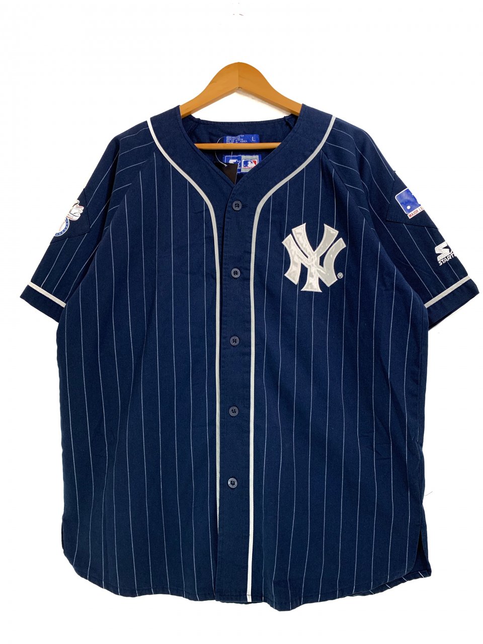 古着 リー Lee MLB NY YANKEES ニューヨークヤンキース ゲームシャツ 