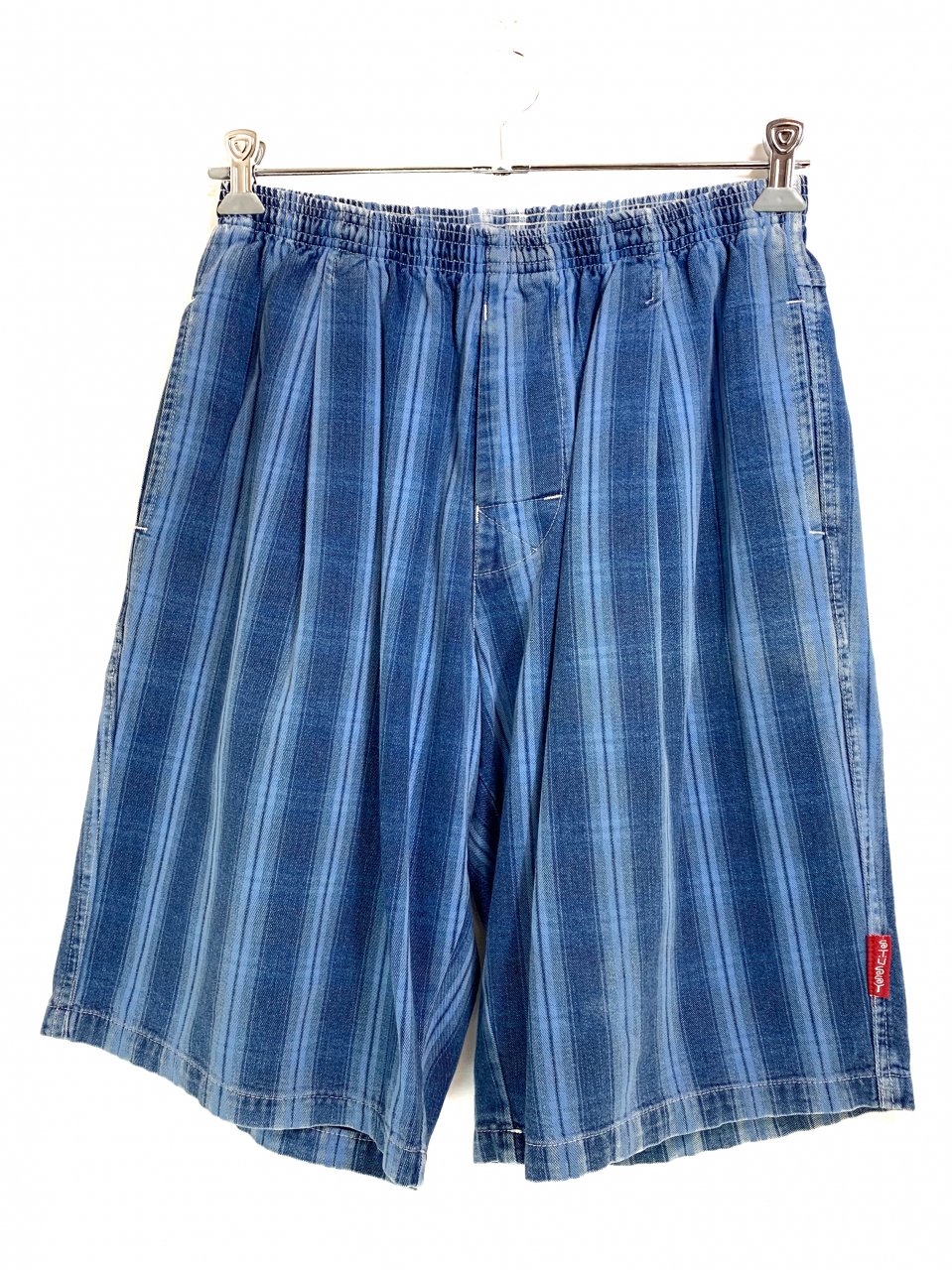 USA製 80s~90s OLD STUSSY Check Cotton Easy Shorts 青 S オールド