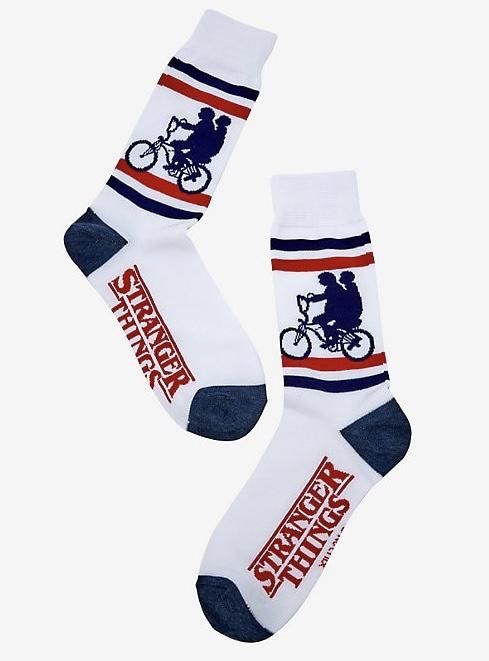 日本未発売 新品 STRANGER THINGS Striped Crew Socks 白