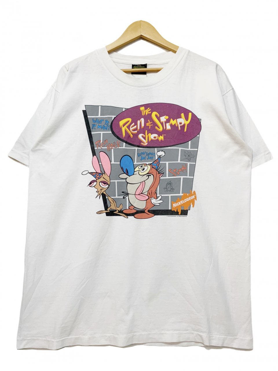 93年 The Ren Stimpy Show Print S S Tee 白 L 90s レンとスティンピー 半袖 Tシャツ キャラクター プリント アニメt 映画 ムービーt ホワイト Newjoke Online Store