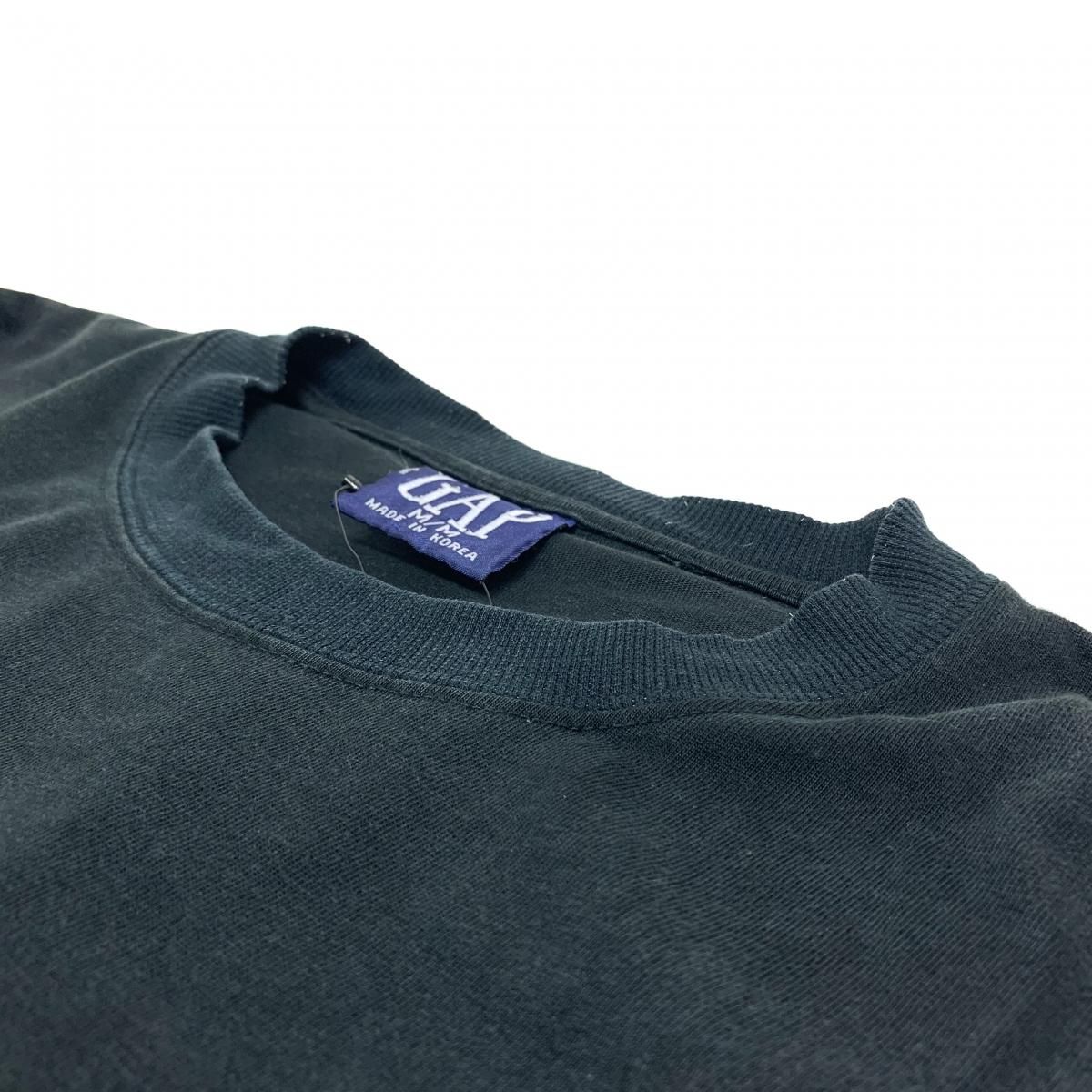 90s OLD GAP Logo Pocket L/S Tee 黒 M オールドギャップ ポケット付き