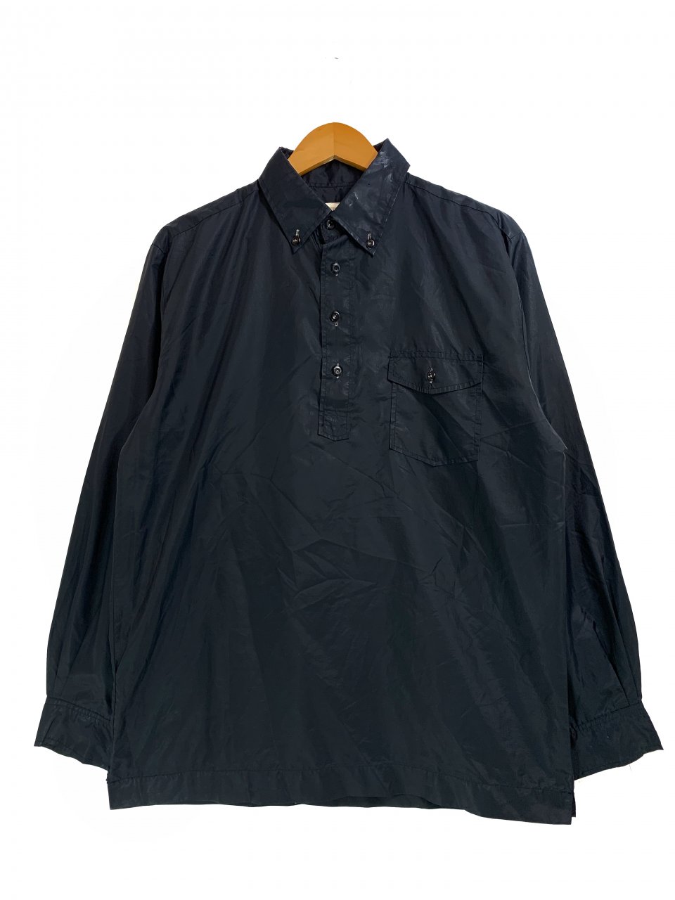 50s～60s PENNYS Nylon Pullover BD L/S Shirt 黒 L ペニーズ 長袖 ...