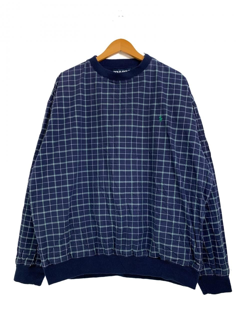 90s POLO GOLF Cotton Pullover Jacket 紺 XL ポロゴルフ プルオーバー ...