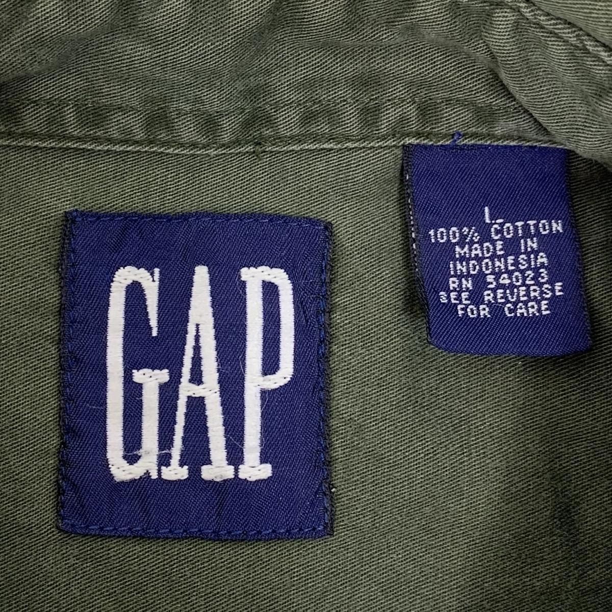 90s OLD GAP オールドギャップ ヘビーコットンシャツ 90s OLD GAP Cotton L/S Work Shirt オリーブ L オールド