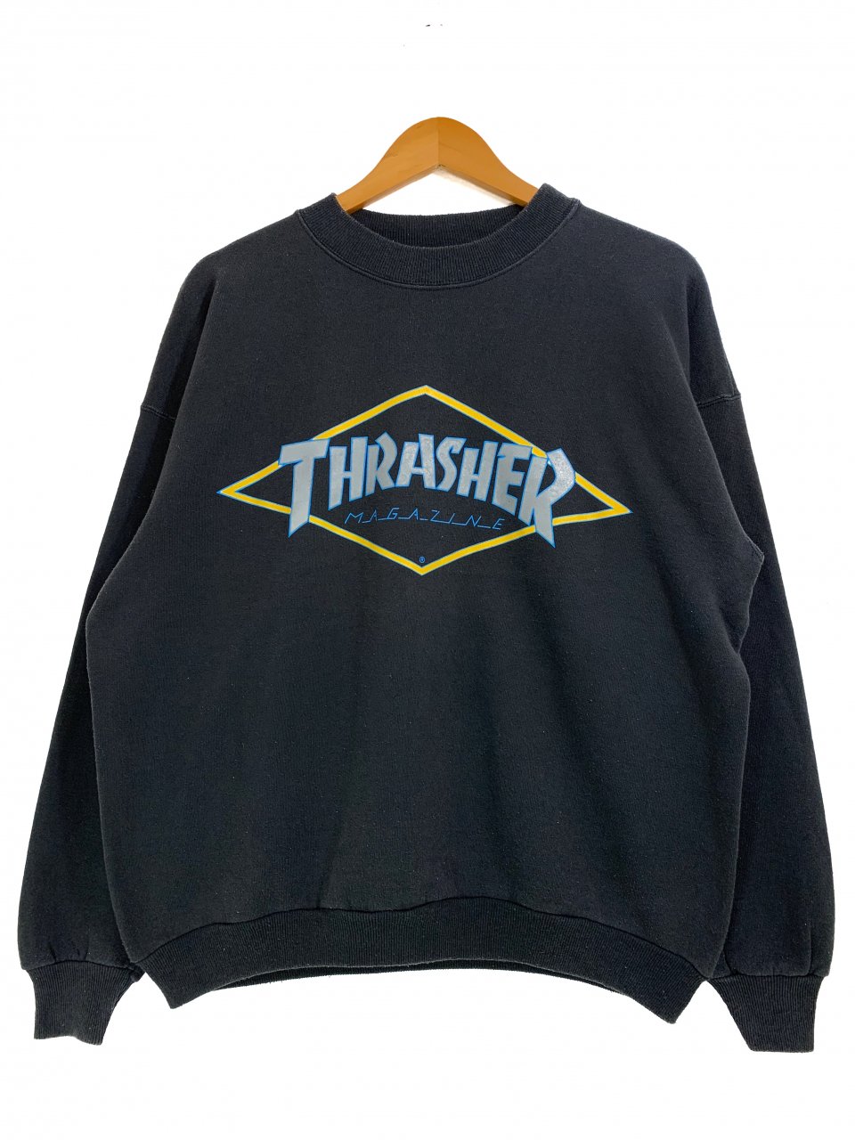 USA製 90s THRASHER Diamond Logo Sweatshirt 黒 L スラッシャー