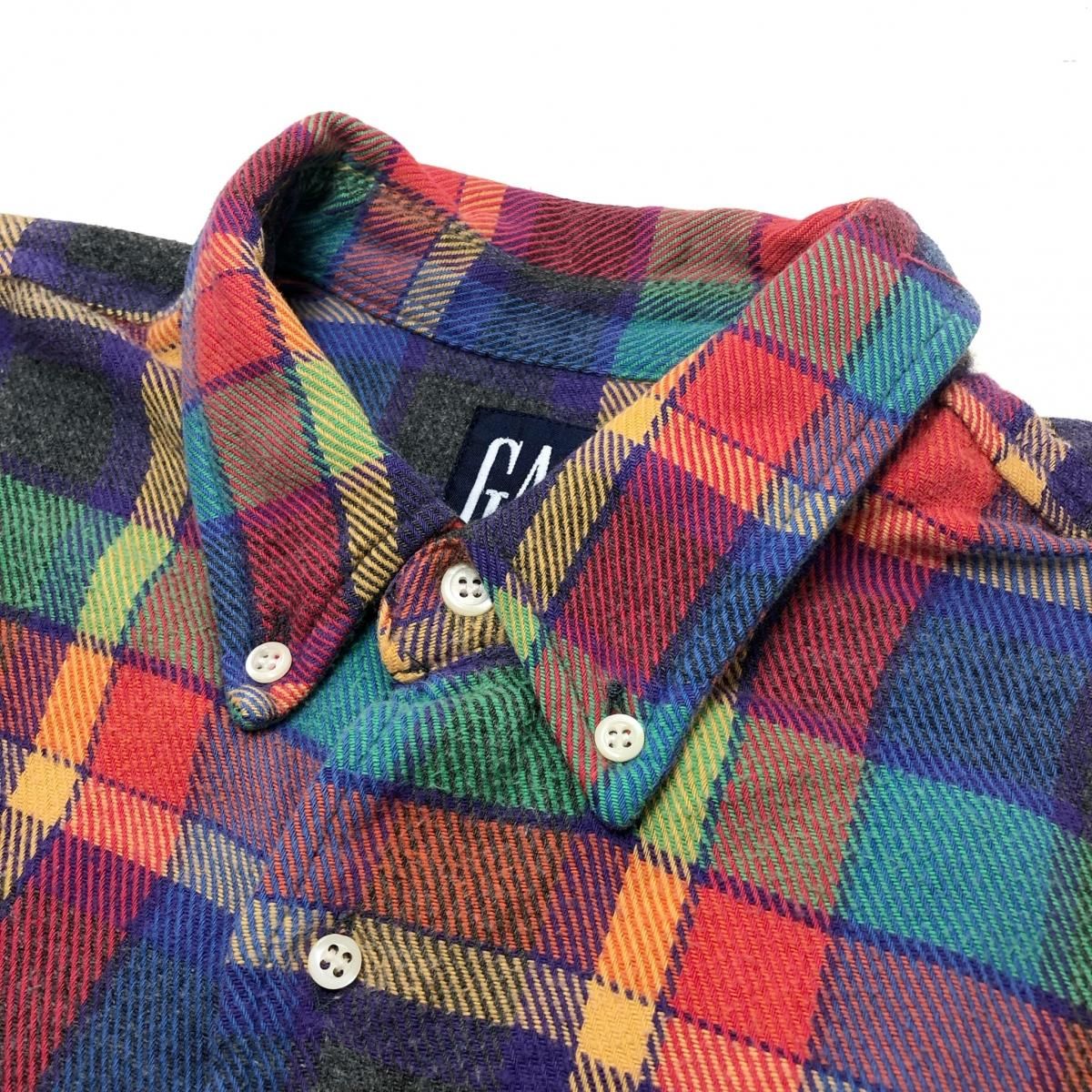 90s OLD GAP Check Flannel BD L/S Shirt マルチカラー L 相当 