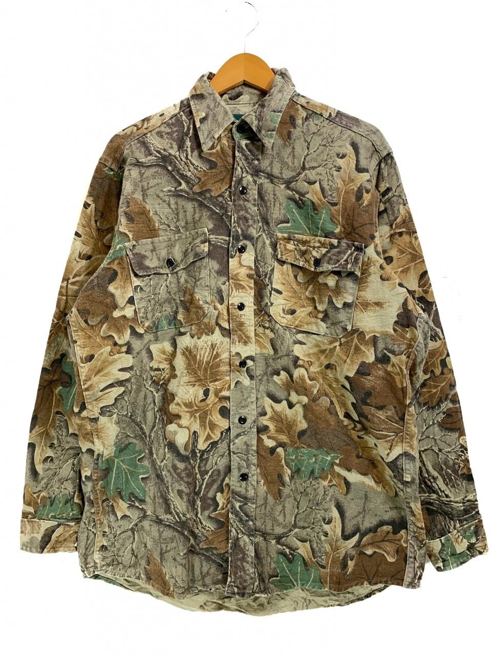 USA製 90s Gander Mountain Realtree Camo Chamois Cloth L/S USA製 90s Gander Mountain Realtree Camo Chamois Cloth L/S
