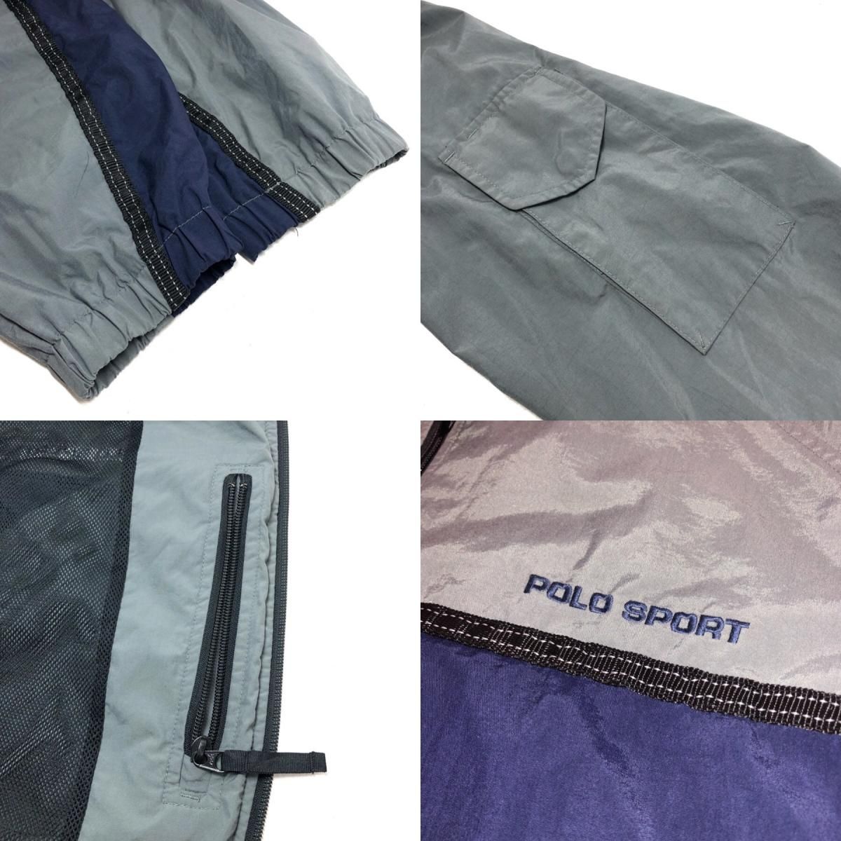 90s POLO SPORT Logo Nylon Jacket 灰紺 L ポロスポーツ 90s POLO SPORT Logo Nylon Jacket 灰紺 L ポロスポーツ