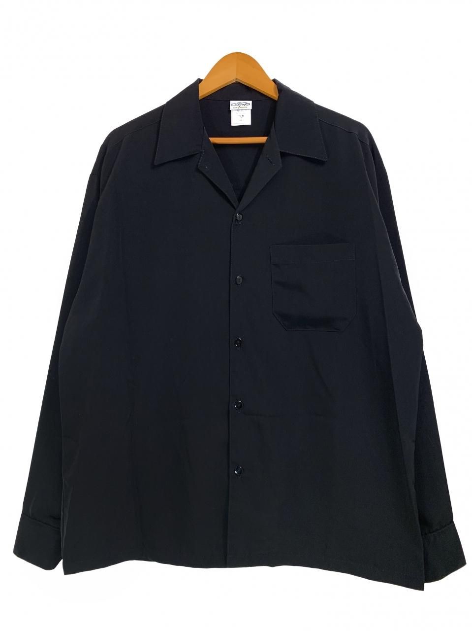 新品 USA製 CALTOP Open Collar L/S Shirts (BLACK) キャルトップ 長袖 