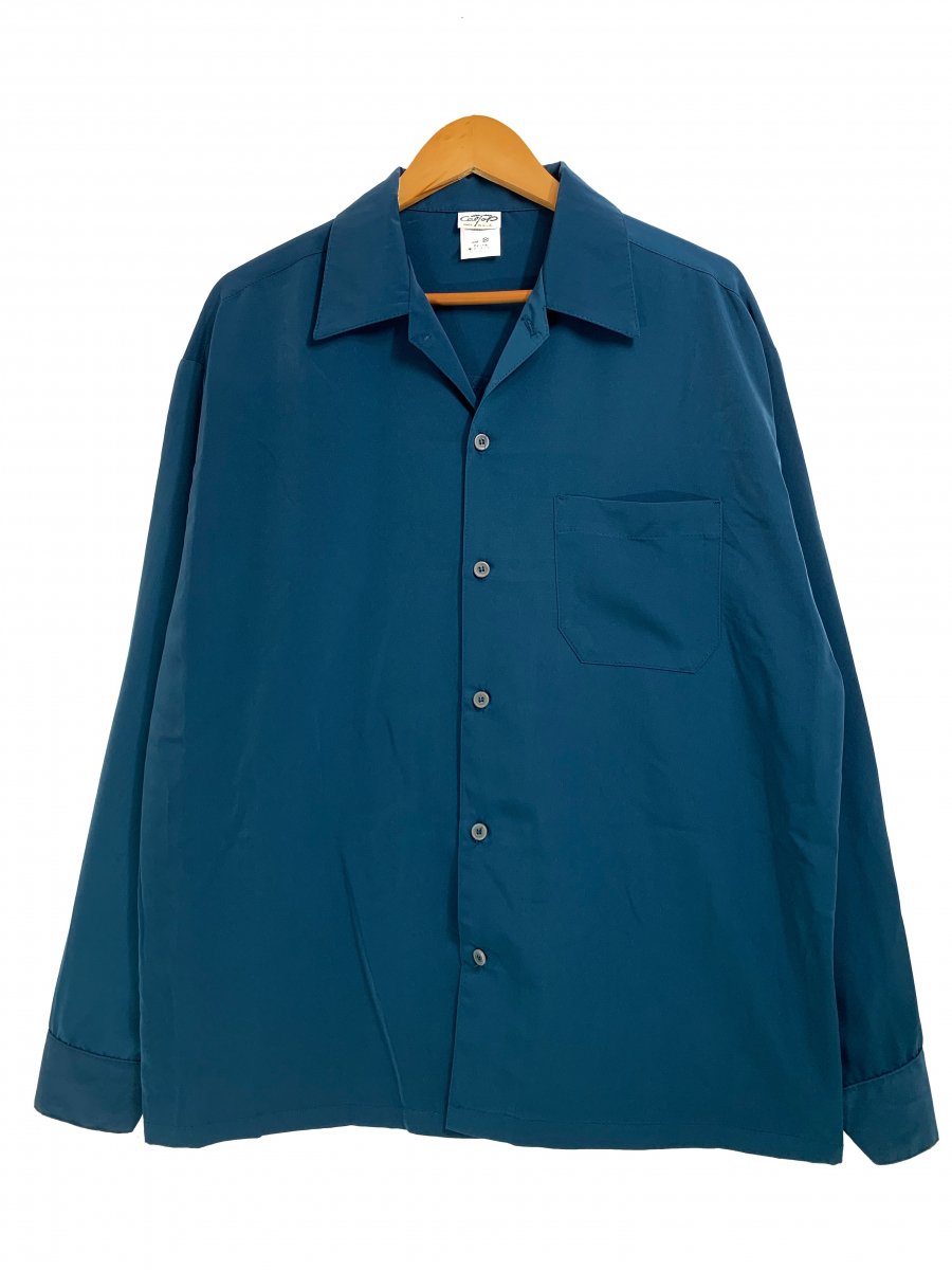 新品 USA製 CALTOP Open Collar L/S Shirts (SAGE BLUE) キャルトップ 長袖 オープンカラーシャツ  開襟シャツ 青 ブルー カルトップ - NEWJOKE ONLINE STORE