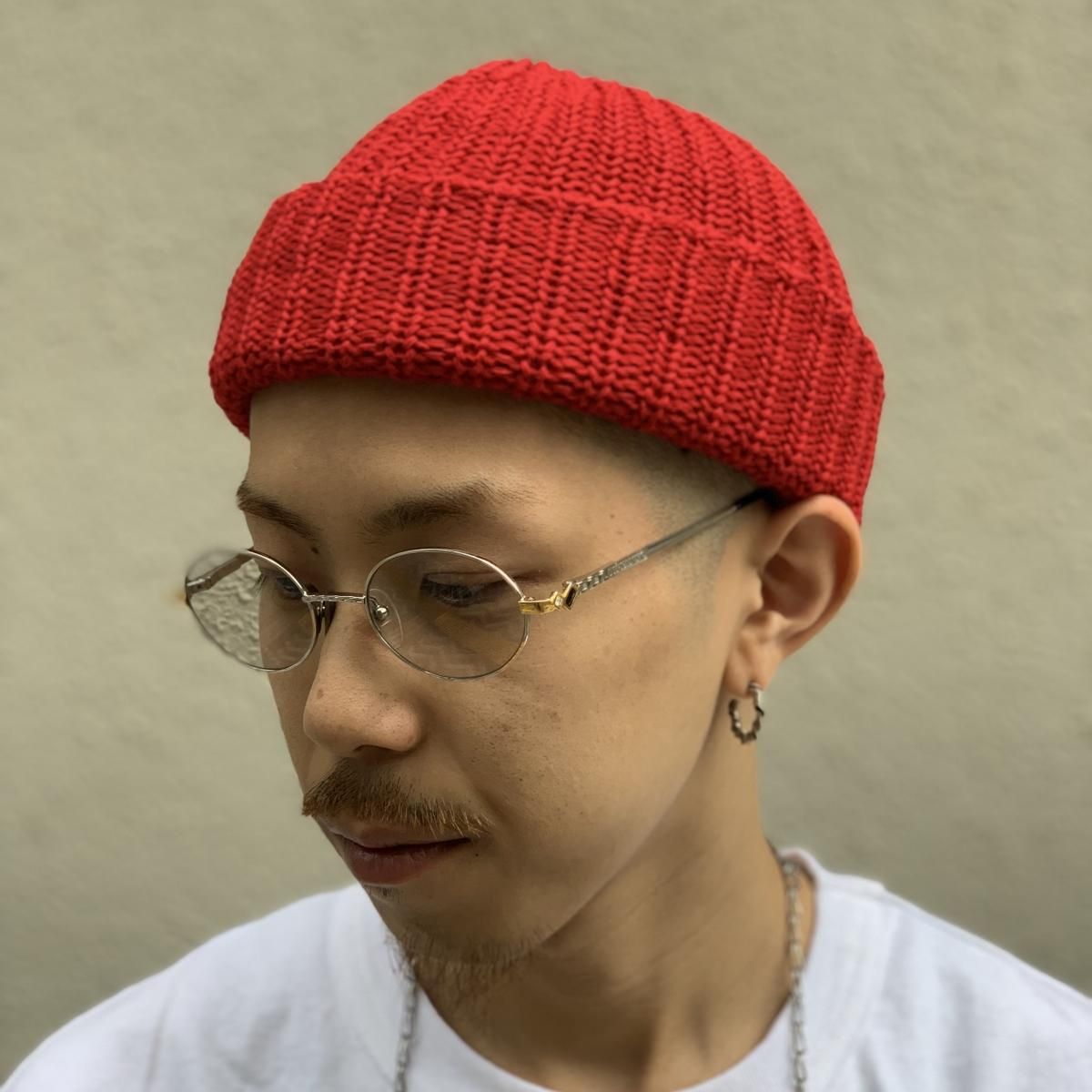 新品 USA製 COLUMBIA KNIT Cotton Short Knit Cap (RED) コロンビアニット コットンニットキャップ ニット帽  ショートタイプ 赤 レッド - NEWJOKE ONLINE STORE