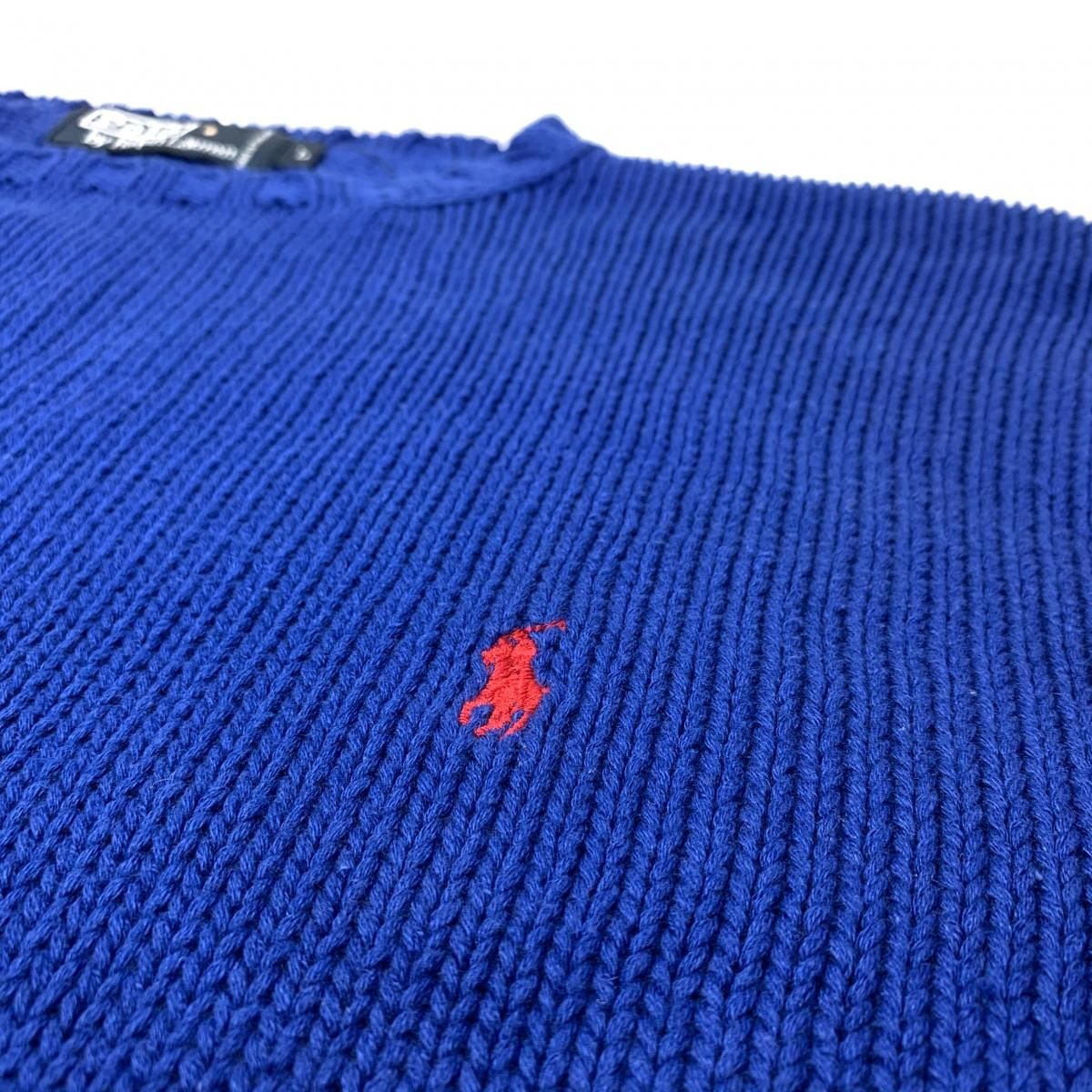 Polo Ralph Lauren Crew-Neck Cotton Knit 青 L ポロラルフ Polo Ralph Lauren Crew-Neck Cotton Knit 青 L ポロラルフ