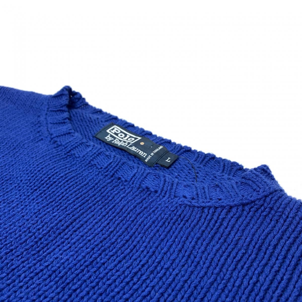 Polo Ralph Lauren Crew-Neck Cotton Knit 青 L ポロラルフ Polo Ralph Lauren Crew-Neck Cotton Knit 青 L ポロラルフ