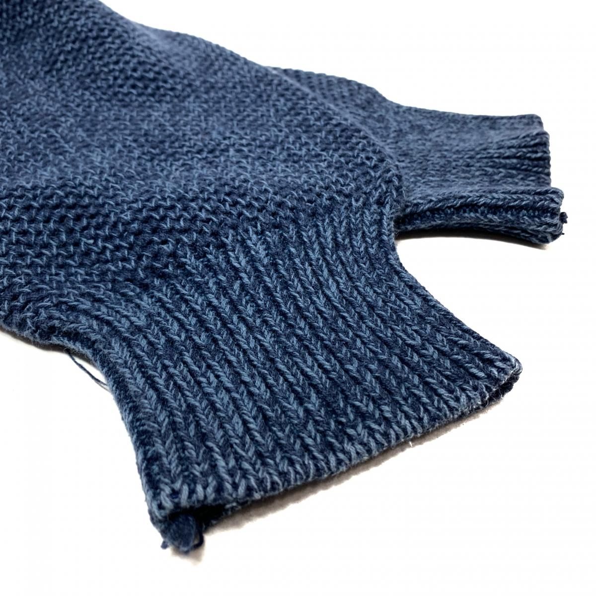 80s~90s Eddie Bauer Indigo Dyed Crew-Neck Cotton Knit 紺 L 黒タグ