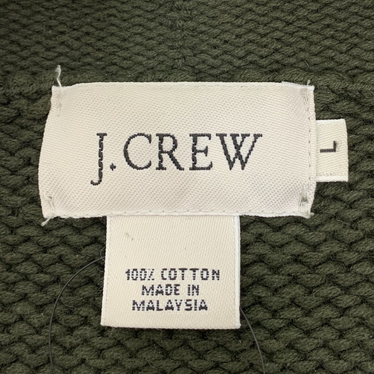90s~00s J.CREW Roll-Neck Cotton Knit オリーブ L ジェイクルー 