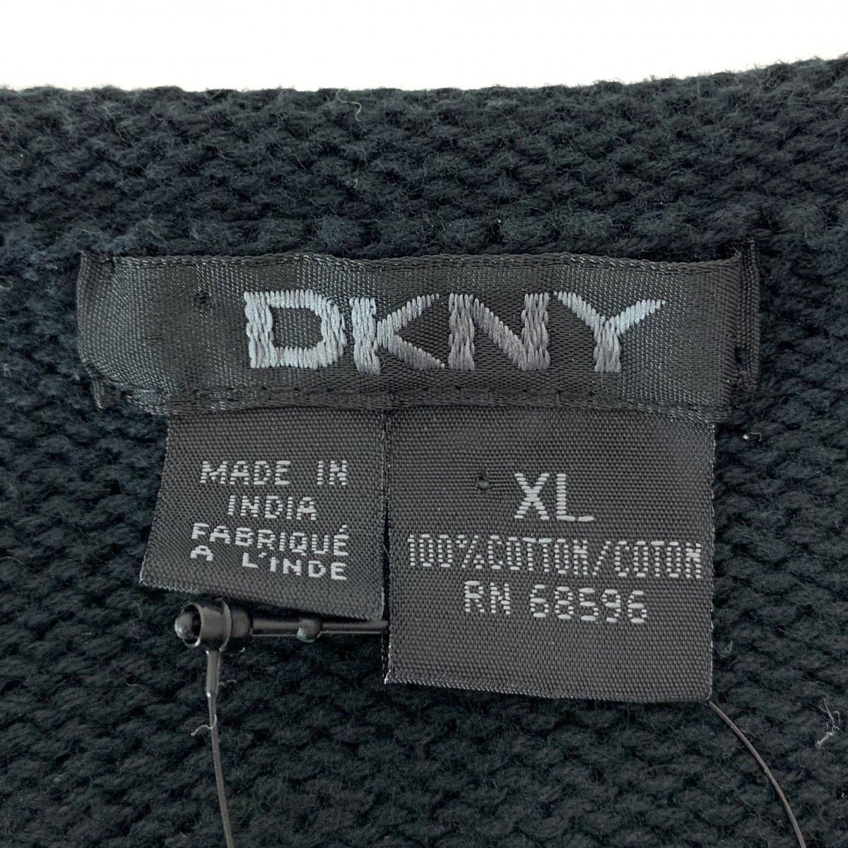 DKNY Roll-Neck Cotton Knit 黒 XL ダナキャラン Donna Karan New York 