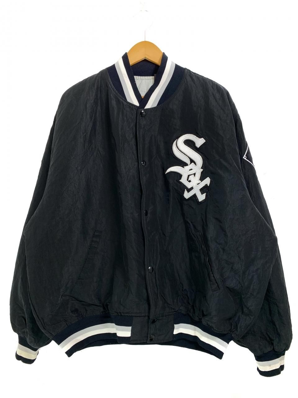 USA製 90s STARTER CHICAGO WHITE SOX Nylon Varsity Jacket 黒 XL スターター MLB  シカゴホワイトソックス スタジャン ナイロンジャケット - NEWJOKE ONLINE STORE