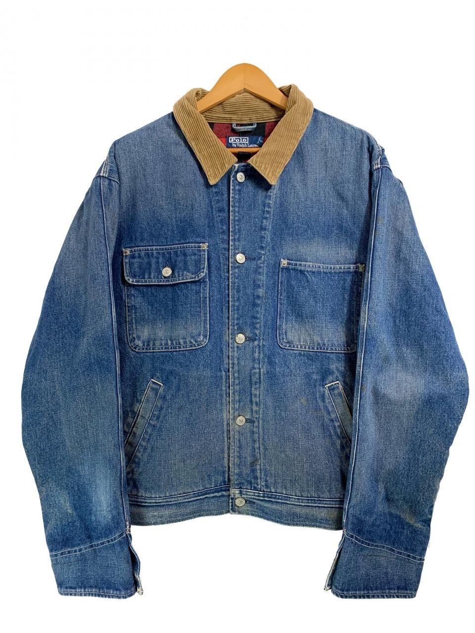 Polo Ralph Lauren Flannel Lined Denim Chore Jacket 青 XL ポロ ...