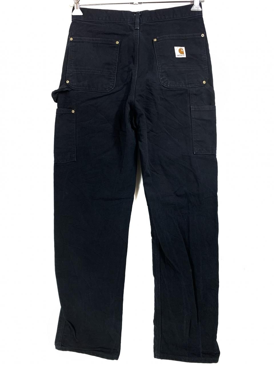 USA製 カーハート Carhartt B01 W31L32 ダブルニー BLK-