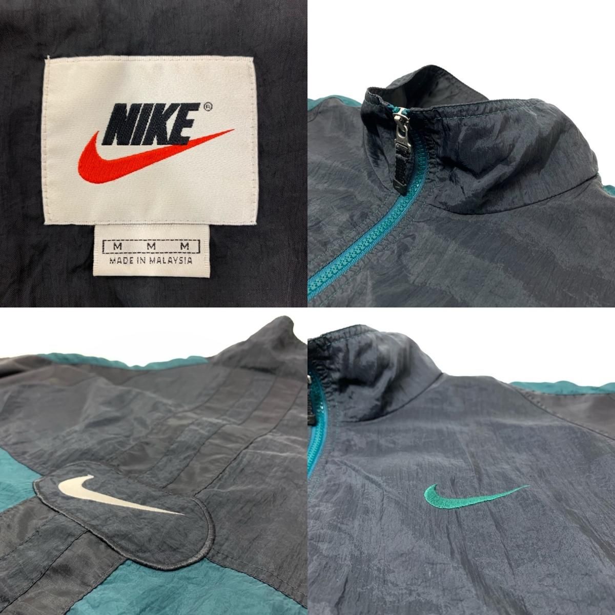 90s NIKE Logo Nylon Jacket 深緑黒 M ナイキ ナイロン 90s NIKE Logo Nylon Jacket 深緑黒 M ナイキ ナイロン