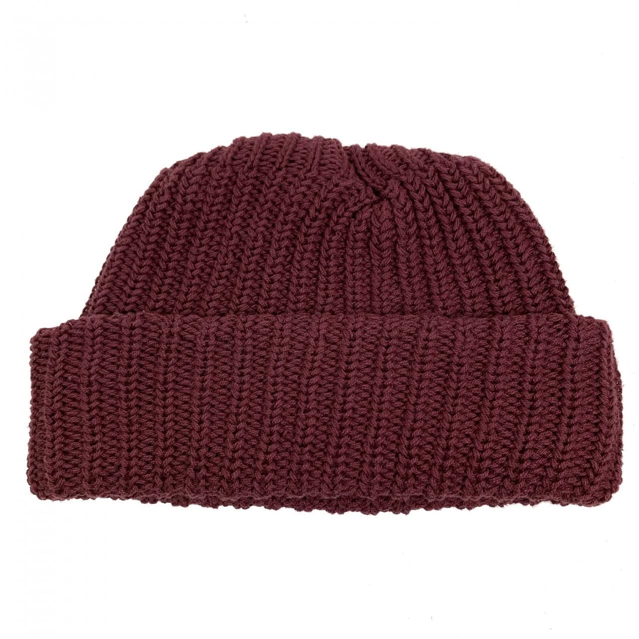 新品 USA製 COLUMBIA KNIT Cotton Short Knit Cap (BURGUNDY