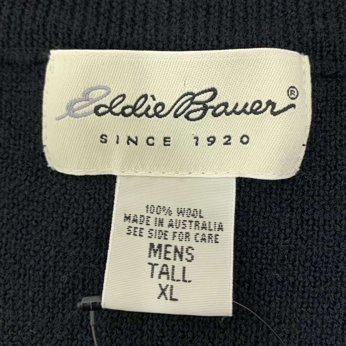 90s Eddie Bauer Wool V-Neck Knit Vest 黒 XL エディーバウアー ...