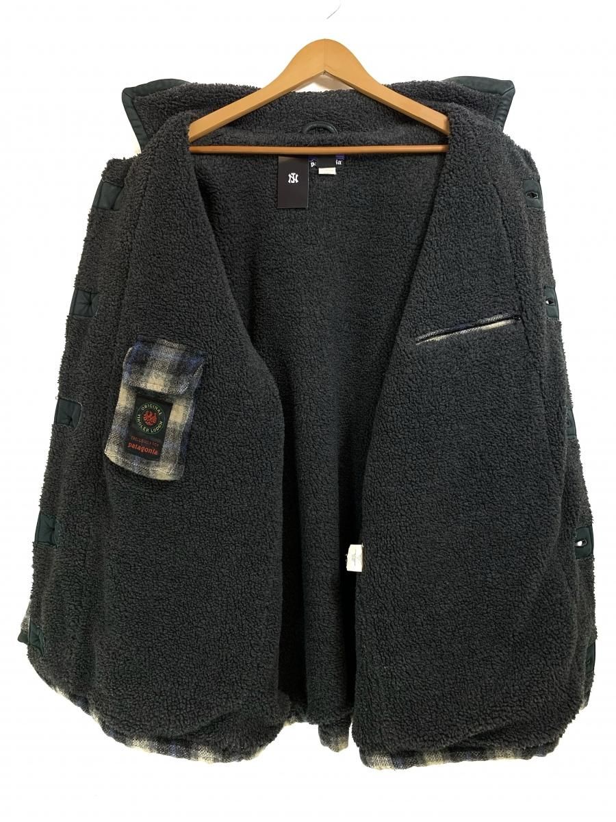 99年製 patagonia Wool × Alpaca Check Coverall ベージュ青黒 M 99年製 patagonia Wool × Alpaca Check Coverall ベージュ青黒 M