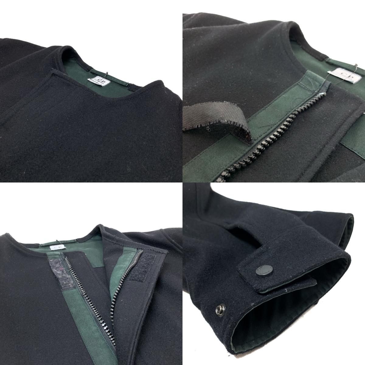 イタリア製 00s C.P.COMPANY Wool No Collar Coat 黒 48 イタリア製 00s C.P.COMPANY Wool No Collar Coat 黒 48