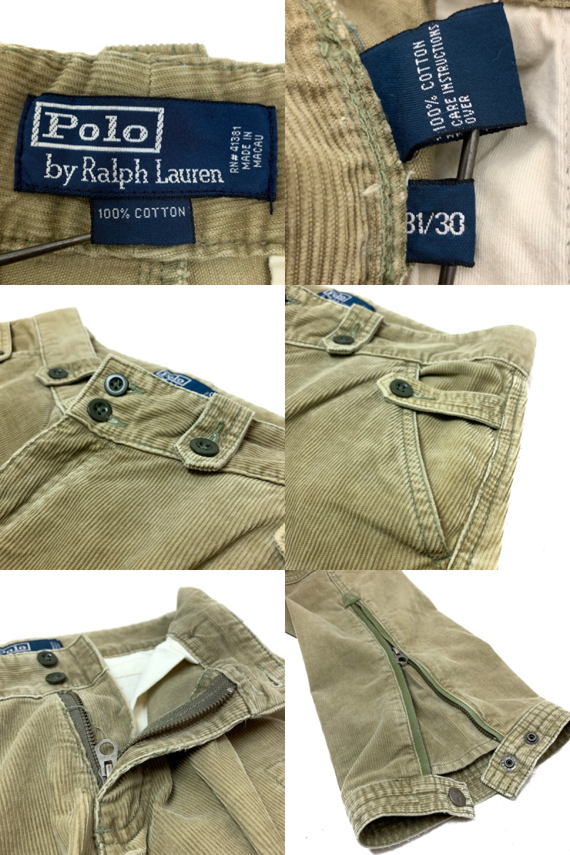 Polo Ralph Lauren Multi Pocket Corduroy Cargo Pants カーキ 31×30 