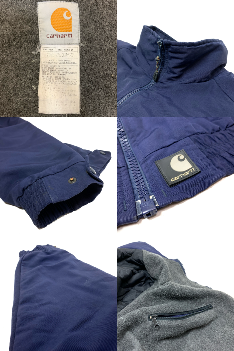 00s Carhartt Fleece Lined Nylon Jacket 紺 XL カーハート 00s Carhartt Fleece Lined Nylon Jacket 紺 XL カーハート