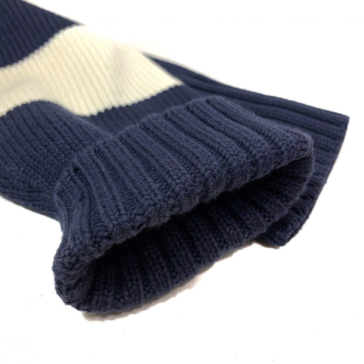 Polo Ralph Lauren Crew-Neck Border Cotton Knit 紺生成り L ポロ 