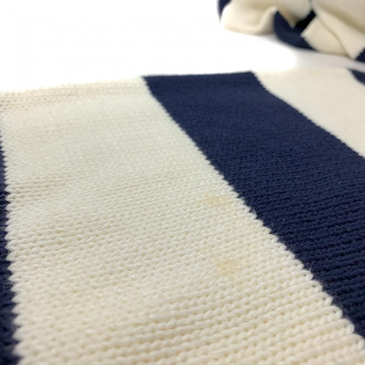 Polo Ralph Lauren Crew-Neck Border Cotton Knit 紺生成り L Polo Ralph Lauren Crew-Neck Border Cotton Knit 紺生成り L