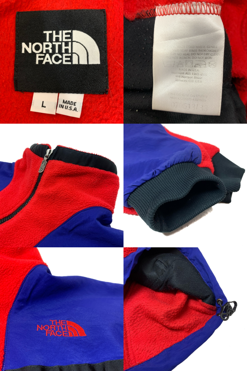 USA製 90s THE NORTH FACE Zip-Up Fleece Jacket 赤青 L ノース USA製 90s THE NORTH FACE Zip-Up Fleece Jacket 赤青 L ノース