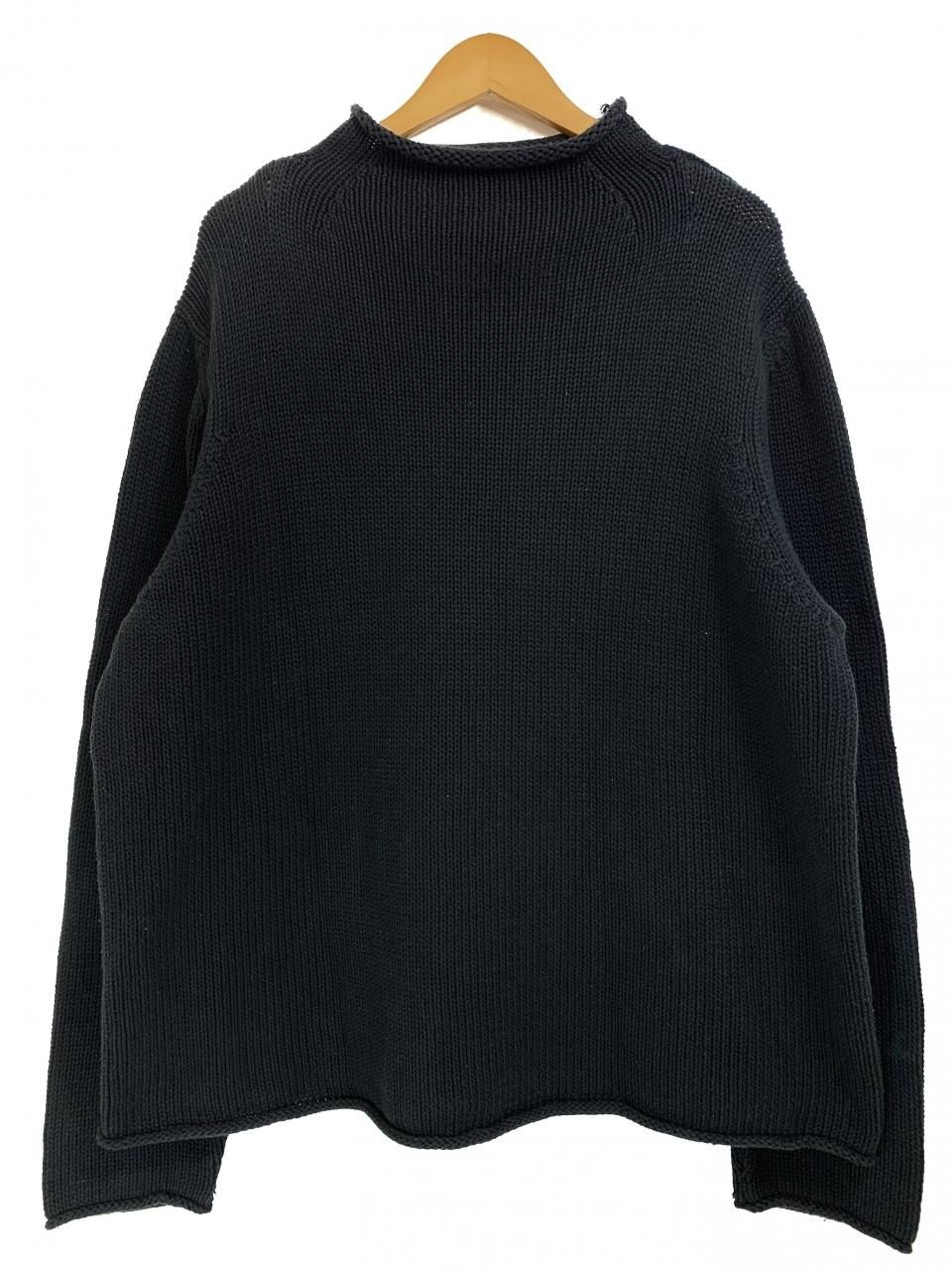 90s~00s J.CREW Roll-Neck Cotton Knit 黒 XL ジェイクルー コットン