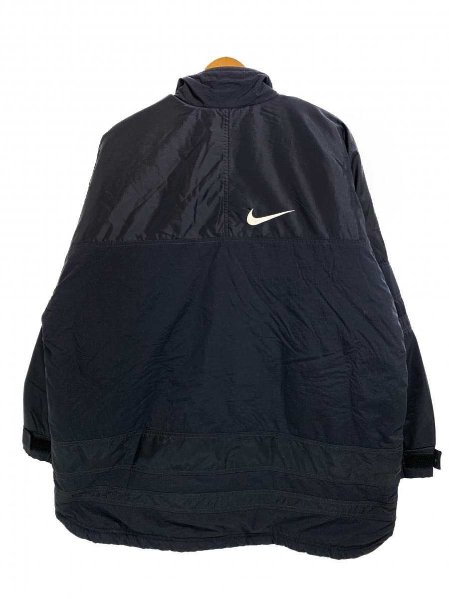 90s NIKE Logo Padding Nylon Jacket 黒 L ナイキ ナイロンジャケット ...