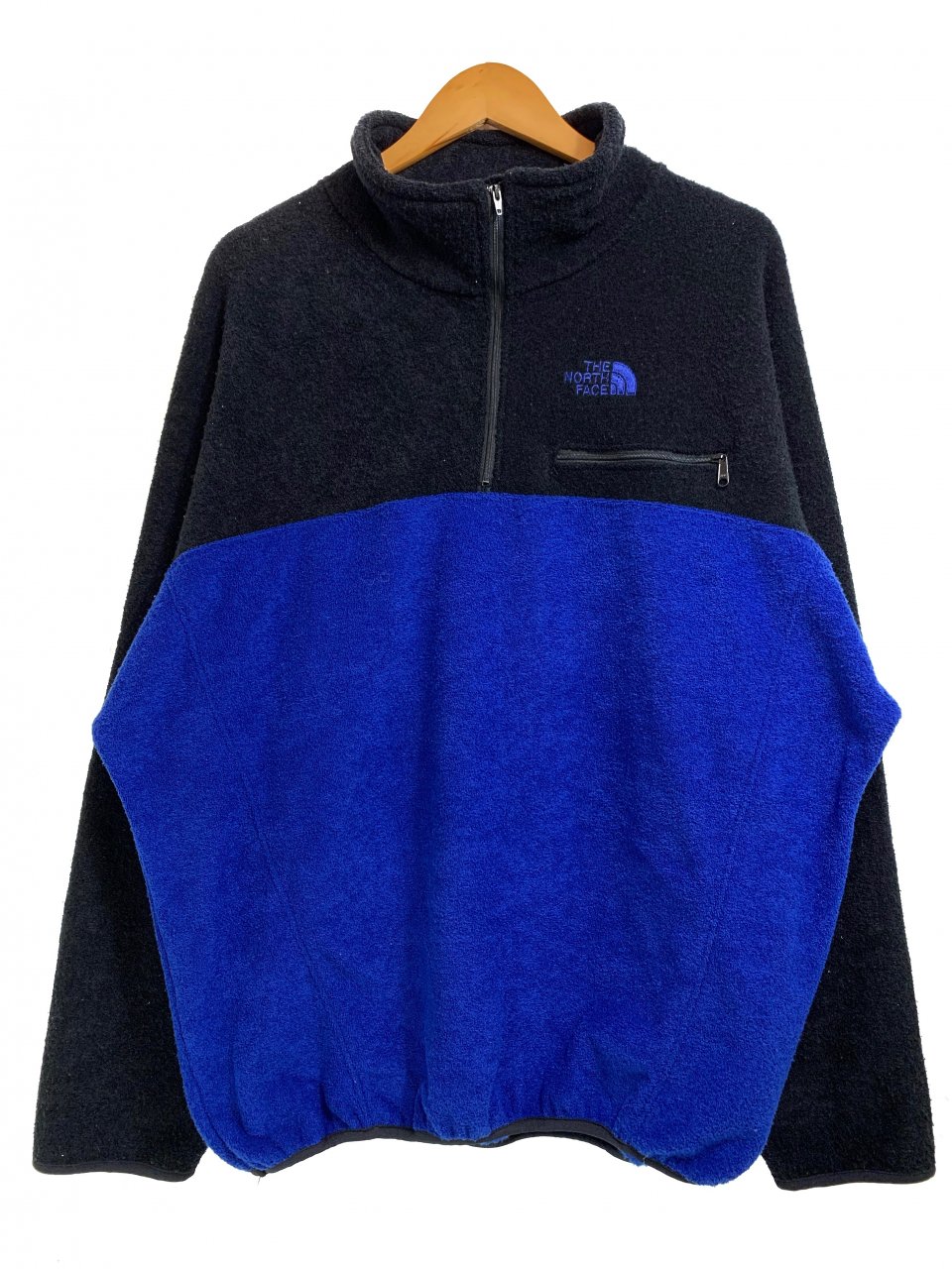 Deadstock USA製 90s THE NORTH FACE Half-Zip Pullover Fleece 黒青 L ...