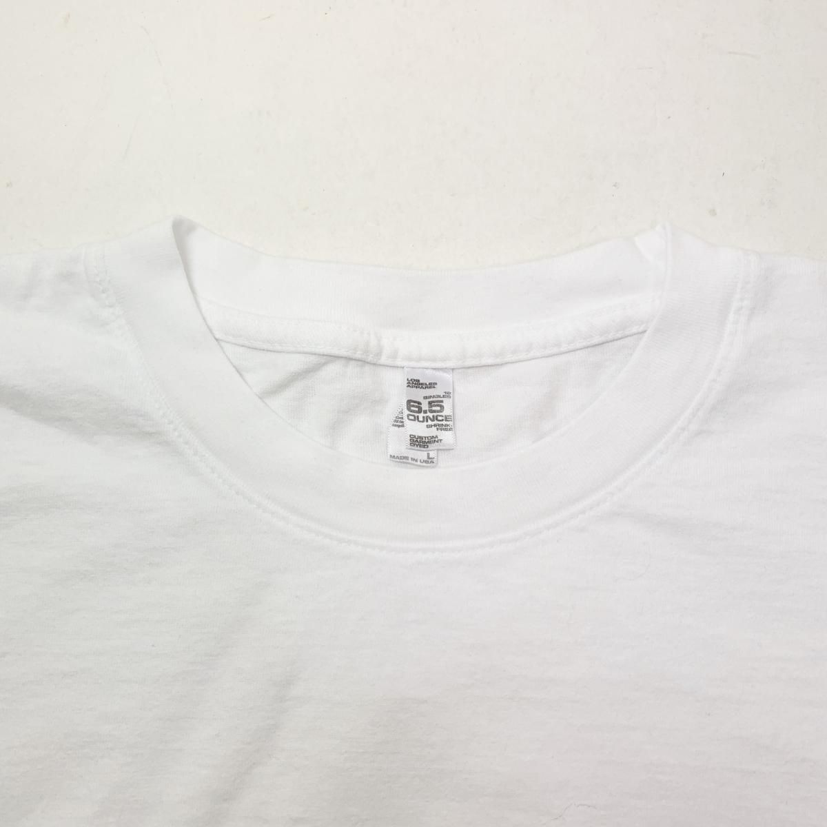 新品タグ付きタピアロサンゼルス ロンT 白　L 新品 USA製 LOS ANGELES APPAREL 6.5oz L/S Tee (WHITE