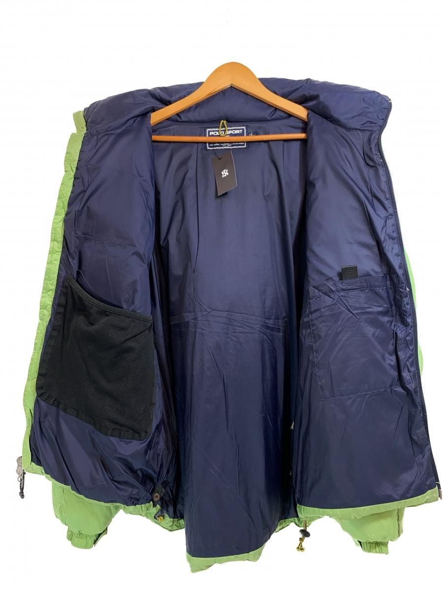 90s POLO SPORT Logo Down Jacket 黄緑 XL ポロスポーツ ダウン ...