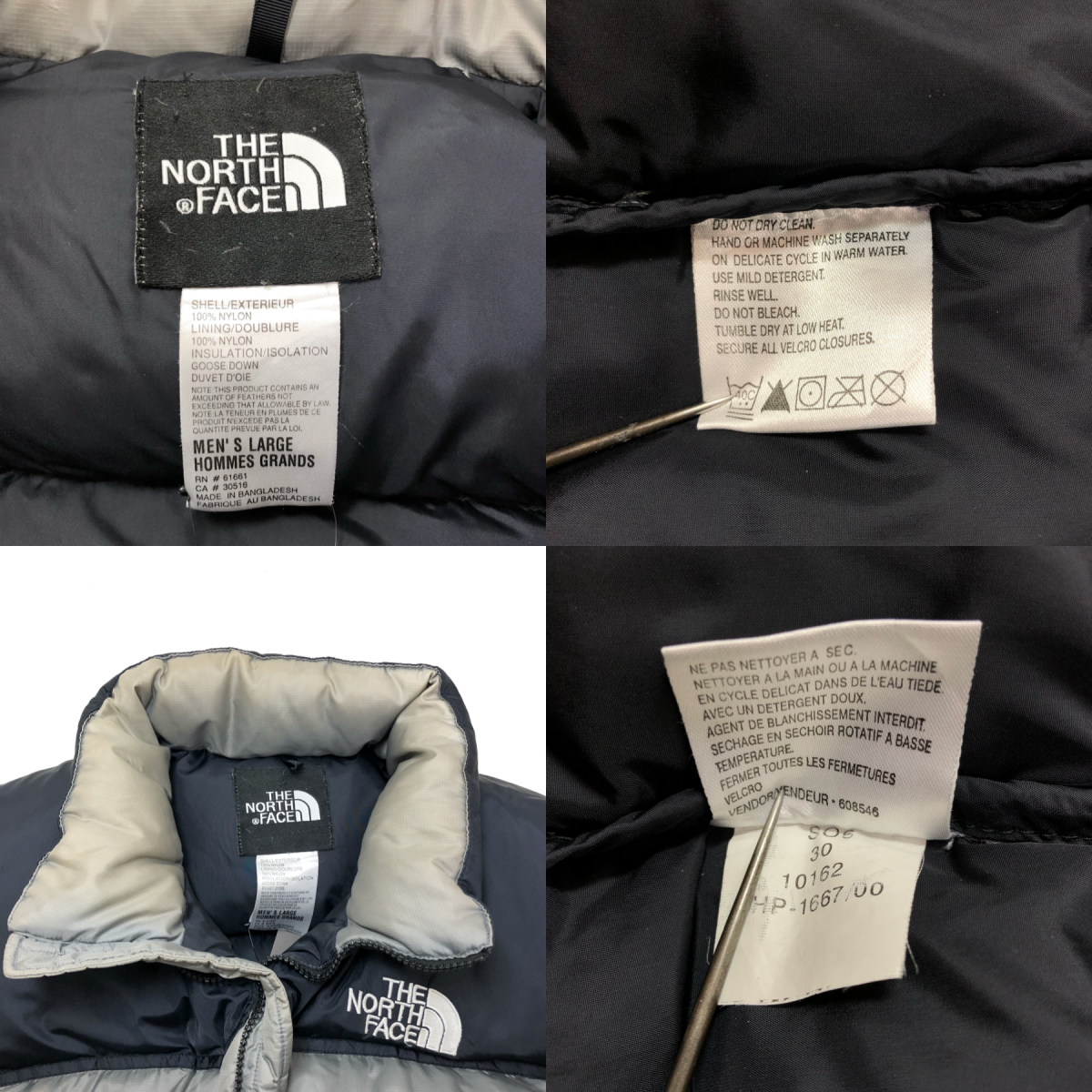 00s THE NORTH FACE Nuptse Jacket 灰黒 L ノースフェイス 00s THE NORTH FACE Nuptse Jacket 灰黒 L ノースフェイス