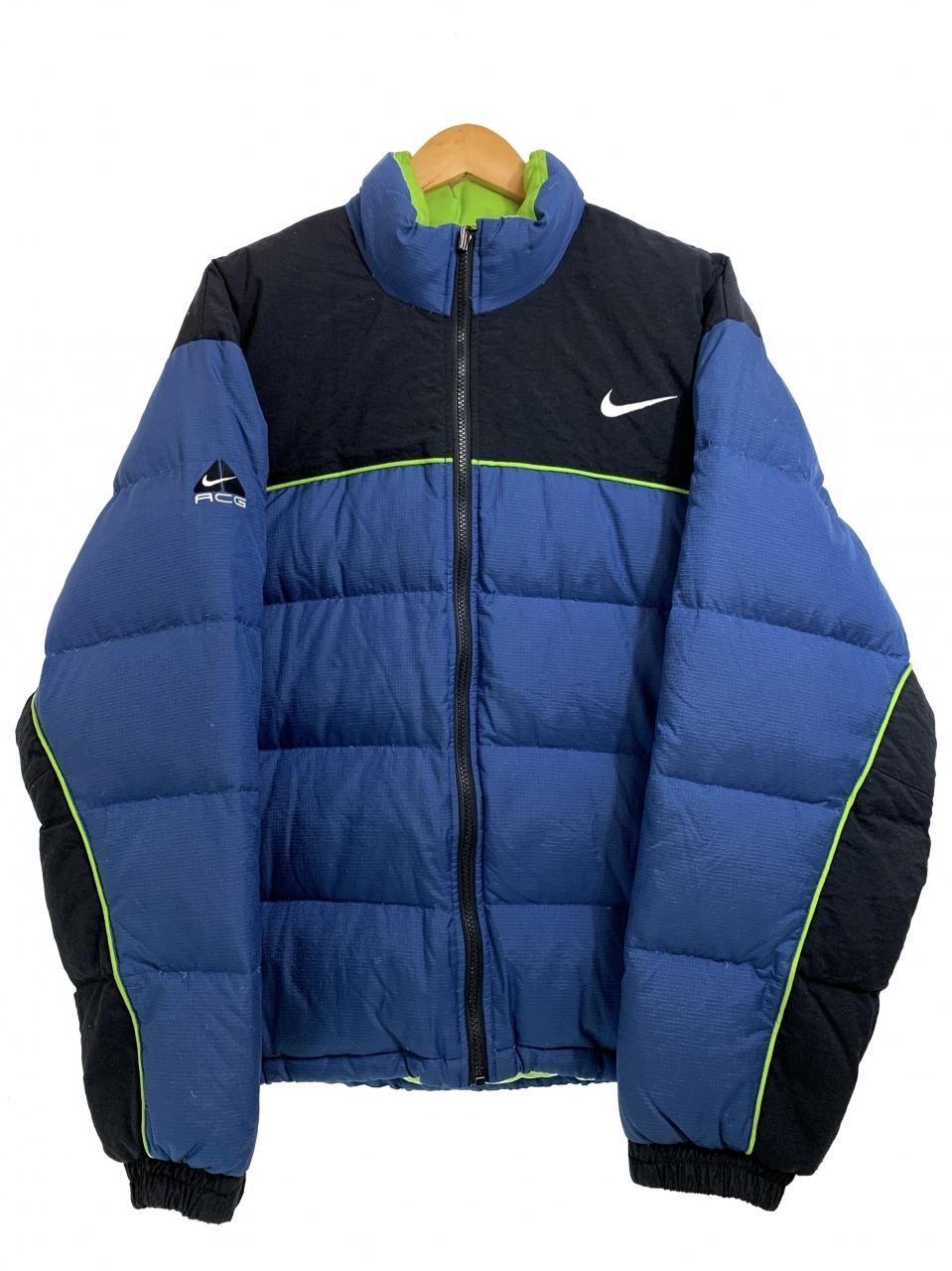 90s NIKE ACG Logo Down Jacket 青黒 L ナイキ エーシージー ダウン