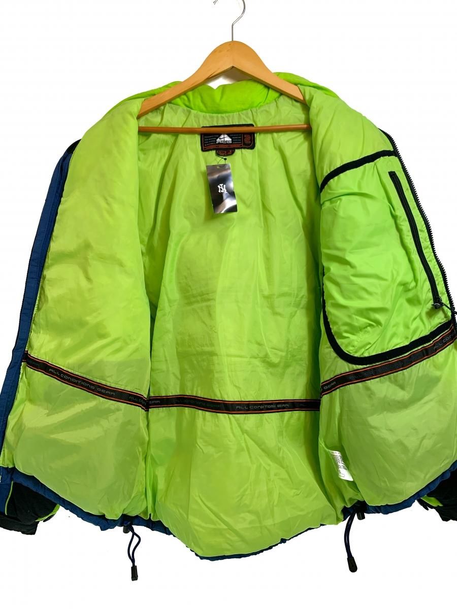 90s NIKE ACG Logo Down Jacket 青黒 L ナイキ エーシージー ダウン