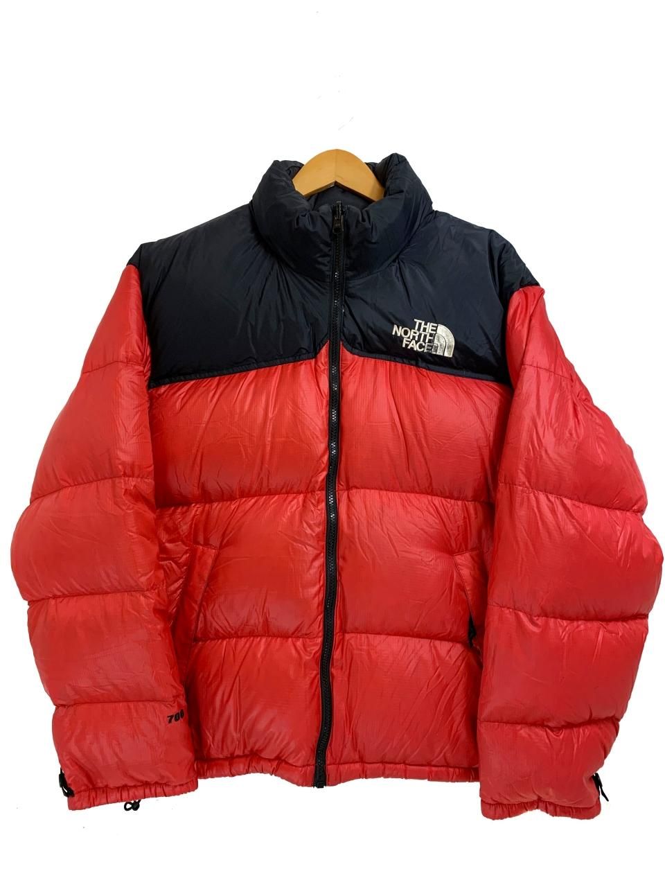 90s THE NORTH FACE Nuptse Jacket 赤黒 M ノースフェイス ヌプシ ...