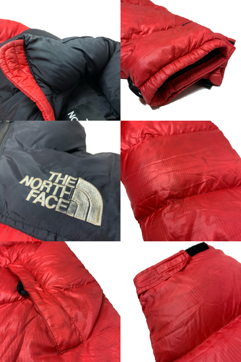 90s THE NORTH FACE Nuptse Jacket 赤黒 M ノースフェイス ヌプシ 