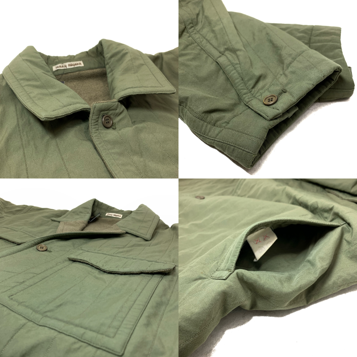 70s~80s ISSEY MIYAKE Wool Lining Quilting Jacket オリーブ L 70s~80s ISSEY MIYAKE Wool Lining Quilting Jacket オリーブ L