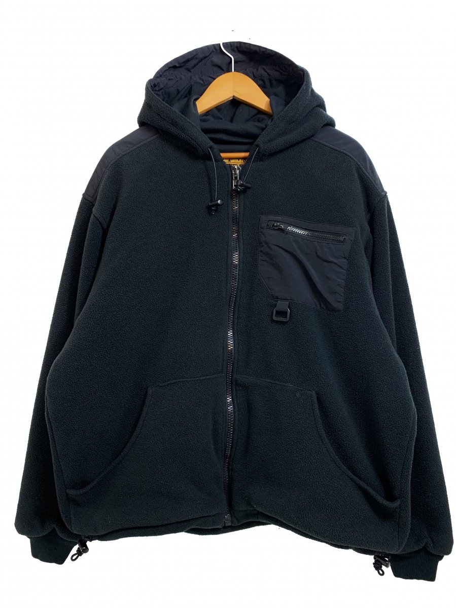 80s Eddie Bauer Zip-Up Hooded Fleece Jacket 黒 L 黒タグ エディー 