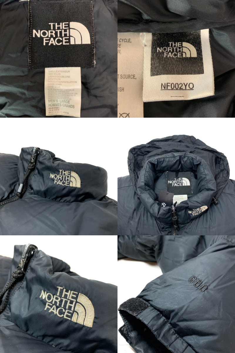 90s THE NORTH FACE Ascent Jacket 黒 L ノースフェイス アセントジャケット ダウンジャケット V切り替え